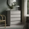 Kommode 76cm breit mit 4 Schubladen Kaschmir schmal Holz Produktbild-Vorschau 1