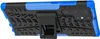 The back of a blue and black phone case with a kickstand. Produktbild-Vorschau