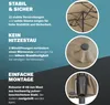 Marketing image showing features of a sun umbrella. Anteprima dell’immagine prodotto
