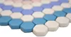 Handmuster GLAS Mosaik Hexagon Roma blau rosa weiß matt Produktbild-Vorschau 2