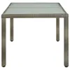 Gartentisch 150x90x75 cm Hartglas und Poly Rattan Grau Produktbild-Vorschau 4