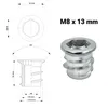 10x Einschraubmuffen M8 – Länge 13 mm – Einschraubmutter Produktbild-Vorschau 3