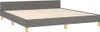 A dark gray fabric bed frame with wooden legs and a slatted mattress base, shown against a white background. Náhled obrázku produktu