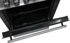 Close-up of an open oven door of a stainless steel stove. Produktbild-Vorschau