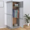 vidaXL Kleiderschrank Grau Sonoma 90x52x200 cm Produktbild-Vorschau 3