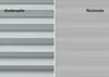 A split image showing the front and back of a pleated blind. Produktbild-Vorschau