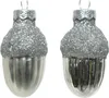 Christbaumschmuck Eicheln 4cm Glas 12 Stück - Silber Produktbild-Vorschau 1