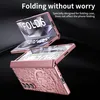 A rose gold folding phone case is shown in an open and closed position against a black background. Anteprima dell’immagine prodotto