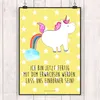 Mr. & Mrs. Panda Bild Einhorn Pupsen DIN A2 - Gelb Pastell Produktbild-Vorschau 2