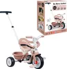 A beige Smoby Be Move Komfort 3-in-1 tricycle is shown in front of a white background, with its packaging box to the right. Produktbild-Vorschau