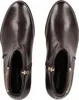 A top-down view of a pair of brown leather ankle boots. Voir les images du produit