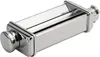A close-up studio shot of a chrome pasta maker attachment. Produktbild-Vorschau