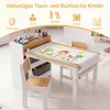 COSTWAY Kindertafel met 2 stoelen, 4 vakken, 6 opbergmanden Productafbeelding-voorbeeld 4