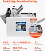 A white industrial cutting machine with various specifications displayed. Produktbild-Vorschau