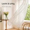 2 Stück Vorhänge mit Pompons Halbtransparent Weiß Voile Produktbild-Vorschau 4