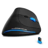 A black and blue vertical ergonomic mouse with a USB receiver. Náhled obrázku produktu