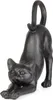 A black cat figurine stretching on a white background. Anteprima dell’immagine prodotto