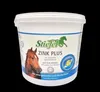 A white plastic tub of Stiefel Zink Plus powder for horses, with a picture of a horse's head on the label. Produktbild-Vorschau