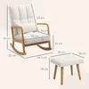 HOMCOM schommelstoel met voetenbank. Schommelstoel met Productafbeelding-voorbeeld 3