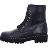 A black leather lace-up boot with a studded sole. Produktbild-Vorschau