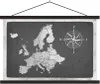 MuchoWow® Textilposter Vintage Euro-Karte mit Windrose - Produktbild-Vorschau 1