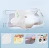 A diagram showing the layers and dimensions of a memory foam pillow, with smaller inset images demonstrating breathability, material texture, and washing instructions. Produktbild-Vorschau
