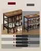 VASAGLE lavice se 3 úrovněmi, botník v industriálním stylu, Náhled obrázku produktu 3