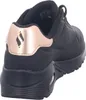 Rear view of a black Skechers sports shoe with rose gold accents. Anteprima dell’immagine prodotto