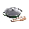 Zwilling Wok 30 cm mit Deckel Gusseisen Basilikum-gruen Produktbild-Vorschau 4