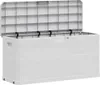 A white and gray plastic storage box with its lid open, shown from the front. Anteprima dell’immagine prodotto