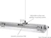 Close-up view of a linear light fixture, highlighting its mounting system and protective features. Podgląd zdjęcia produktu