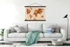 MuchoWow® Textilposter Weltkarte - Farbe - Braun - Vintage Produktbild-Vorschau 3