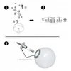 Diagrams showing how to assemble and wire a light fixture. Produktbild-Vorschau