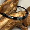 HANA LIMA | Schwarze Lederhalskette mit Edelstahl-Perlen Produktbild-Vorschau 2