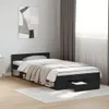 vidaXL Rám postele so zásuvkou čierny 90x190 cm materiál na Náhľad obrázku produktu 2