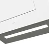 A close-up view of a white kitchen hood with a metallic gray underside and integrated LED lighting. Náhľad obrázku produktu