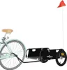 vidaXL Rimorchio per biciclette in tessuto Oxford nero e Anteprima dell’immagine prodotto 3