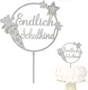 Oblique Unique Endlich Schulkind Holz Torten Topper Produktbild-Vorschau 1