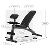 A diagram showing the dimensions of a black exercise bench. Náhľad obrázku produktu