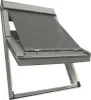 A close-up, angled view of a gray awning or shade for a skylight. Produktbild-Vorschau