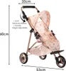 A doll stroller with dimensions indicated by measurement lines and text. Náhľad obrázku produktu