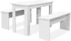 set da pranzo 3 pezzi Tavolo e panche in legno bianco Anteprima dell’immagine prodotto 1