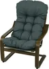 A dark gray cushion on a wooden chair. Podgląd zdjęcia produktu