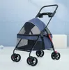 Hundebuggy Klappbar Katzenbuggy mit Federung Leicht Blau Produktbild-Vorschau 8