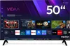 A smart TV screen displaying the VIDAA operating system interface with various app icons and recommended content. Produktbild-Vorschau