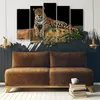 5-teiliges leinwandbild leopard panther katze tier 150x100 Produktbild-Vorschau 3