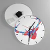 Wanduhr - Rund - Glasuhr - Abstraktion Hörner - 30x30cm - Produktbild-Vorschau 2