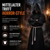 Mönch Kostüm Erwachsene – Schwarze Halloween Robe mit Produktbild-Vorschau 2