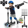 JUSKYS® Kinderroller Lumox - Schwarz, LED-Räder, Produktbild-Vorschau 1