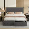CDGlobal Bett 140 x 200 cm, Polsterbett, Doppelbettgestell, Produktbild-Vorschau 4